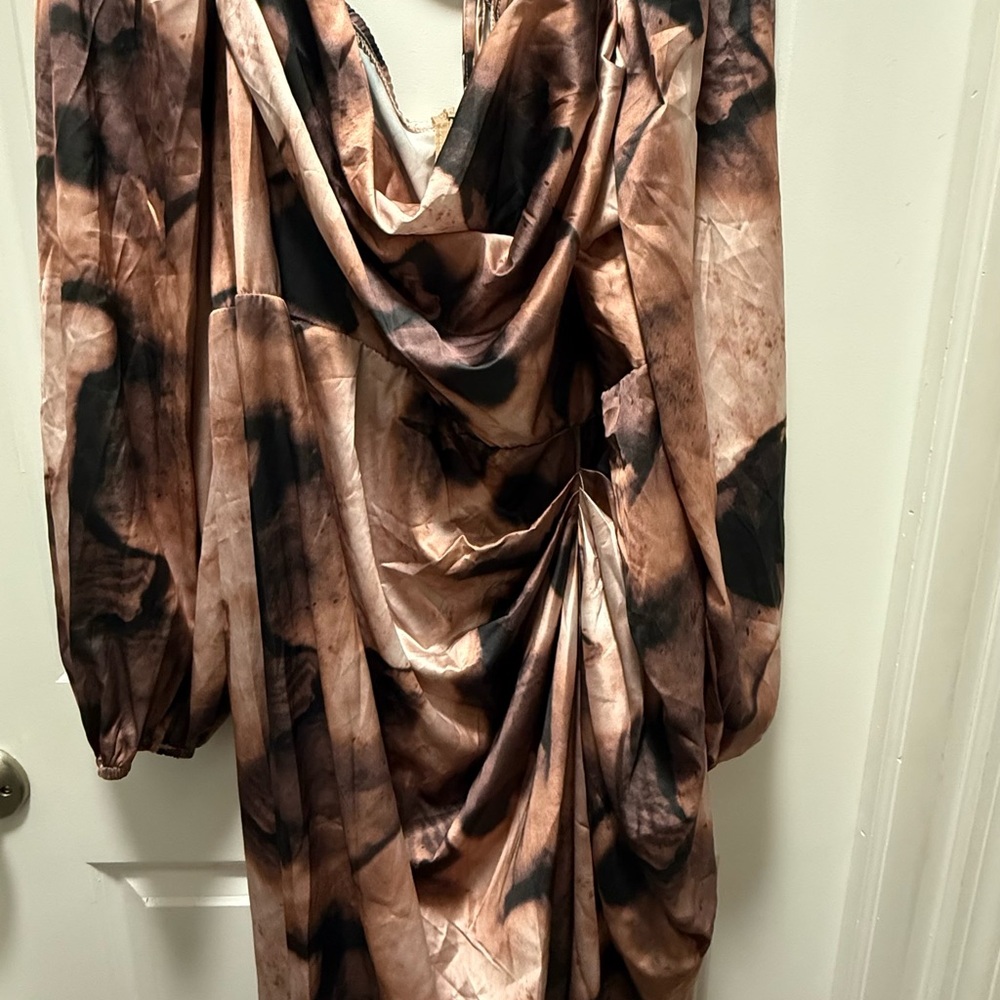 SHEIN Brown and Black Mini Dress